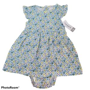 Carter's Baby Girls Bodysuit Dress 6m Blue Floral